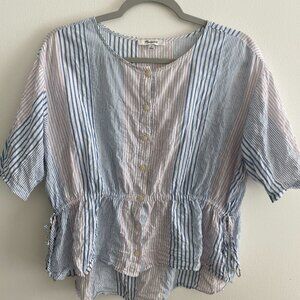 Madewell Striped Blouse Size Medium